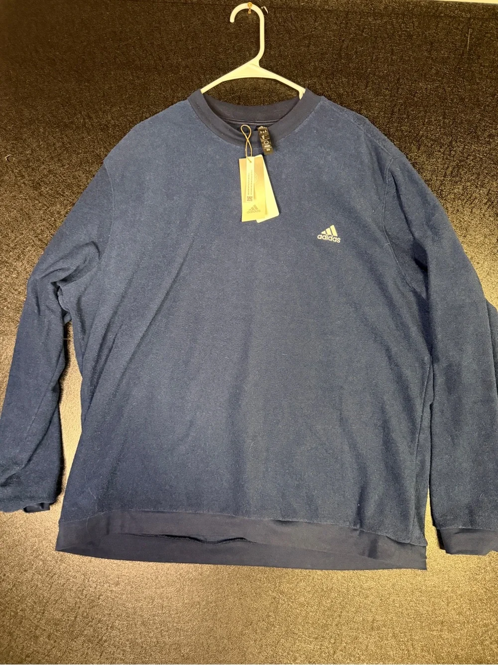 NWT adidas Men's Crewneck Sweater in Navy Blue Sz 2XL